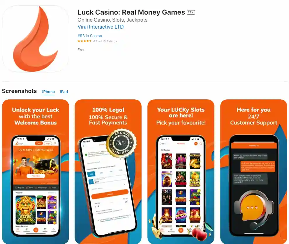 Luck Casino app iOS app store