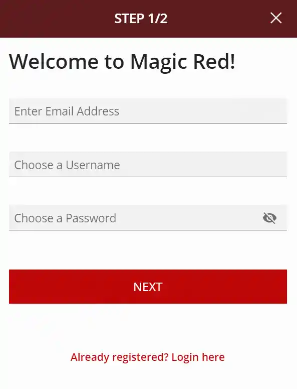 Magic Red Sign Up Form